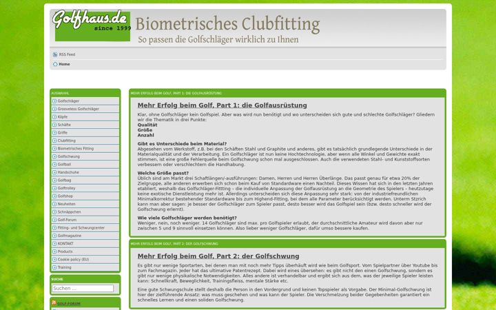 Screenshot of golfhaus.de