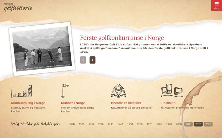 Screenshot of golfhistorie.no