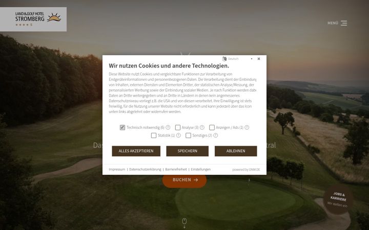 Screenshot of golfhotel-stromberg.de