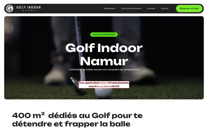 Screenshot of golfindoornamur.be