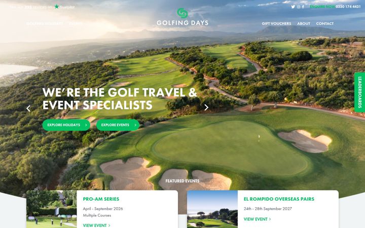 Screenshot of golfingdays.co.uk