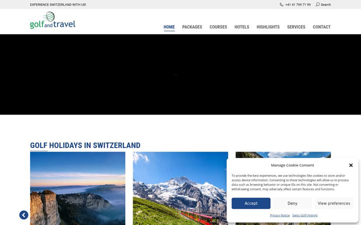 Screenshot of golfinswitzerland.com
