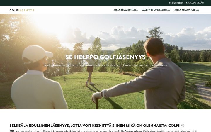Screenshot of golfjasenyys.fi