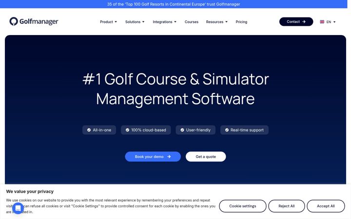 Screenshot of golfmanager.com