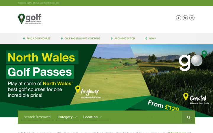 Screenshot of golfnorthwales.co.uk
