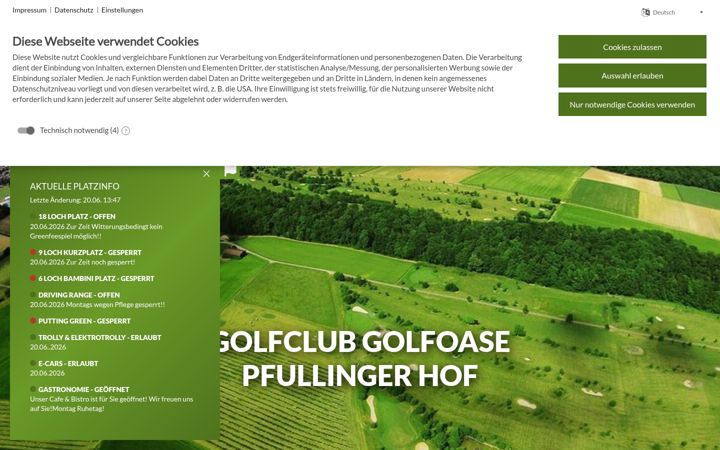 Screenshot of golfoase.de