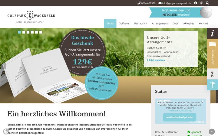 Screenshot of golfpark-wagenfeld.de