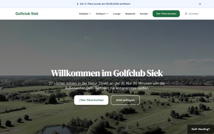 Screenshot of golfplatz-siek.de