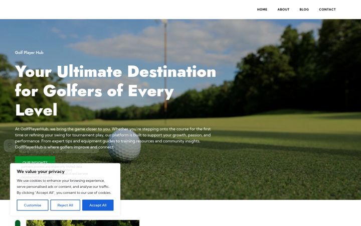 Screenshot of golfplayerhub.com