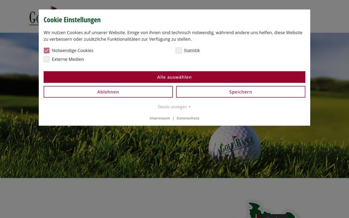 Screenshot of golfrange.de
