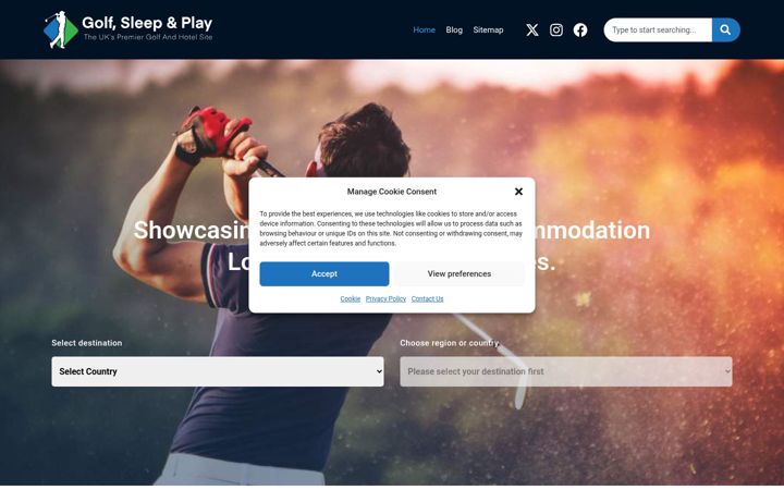 Screenshot of golfsleepandplay.com