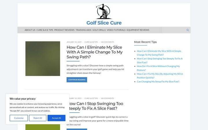 Screenshot of golfslicecure.com