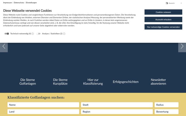 Screenshot of golfsterne.de
