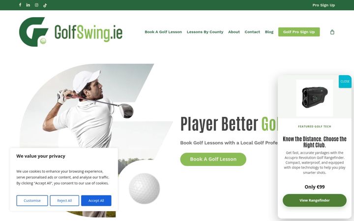 Screenshot of golfswing.ie