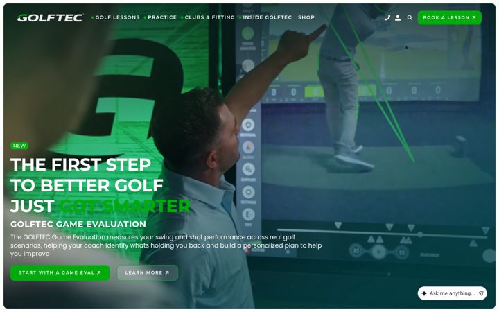 Screenshot of golftec.com