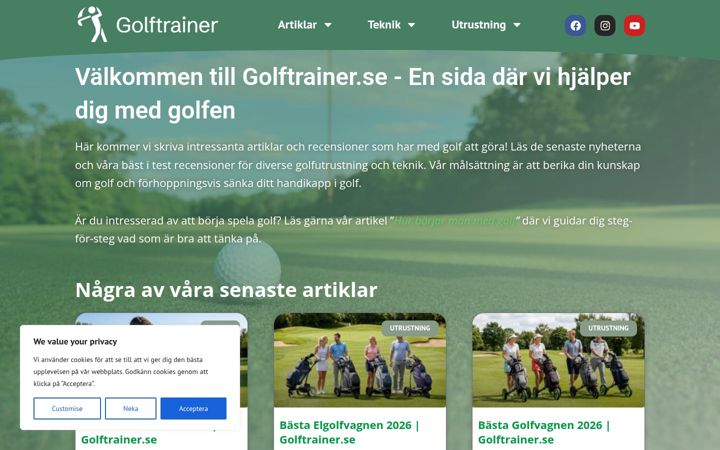 Screenshot of golftrainer.se
