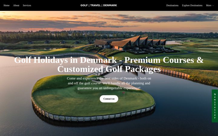 Screenshot of golftraveldenmark.com