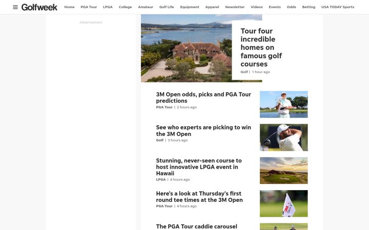 Screenshot of golfweek.com