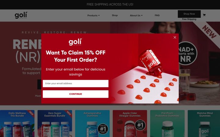Screenshot of goli.com