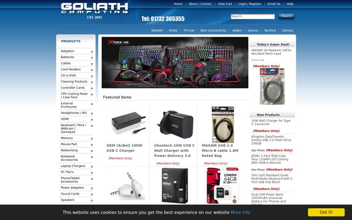 Screenshot of goliathcomputing.co.uk