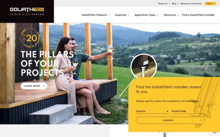 Screenshot of goliathtechpiles.com