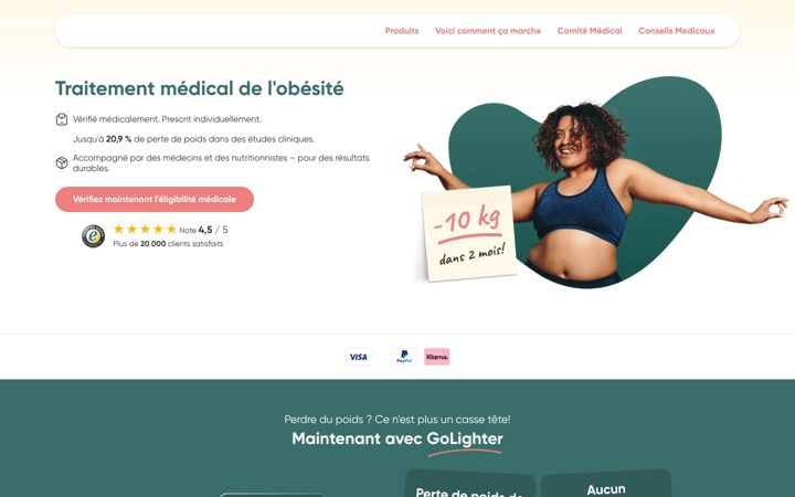 Screenshot of golighter.fr