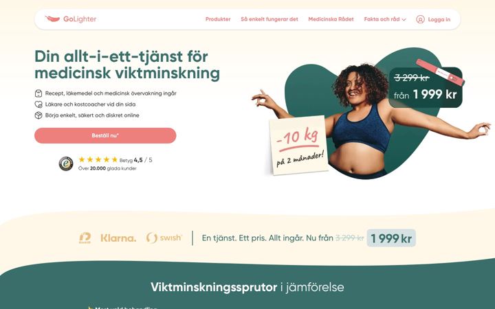 Screenshot of golighter.se
