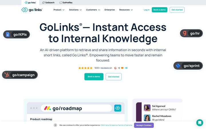 Posnetek zaslona golinks.io