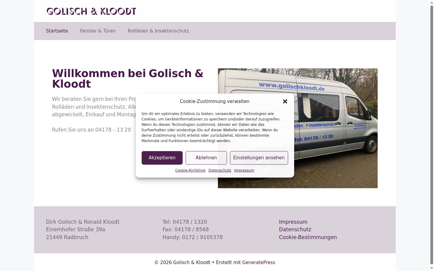 Screenshot del banner di consenso mostrato prima di qualsiasi interazione