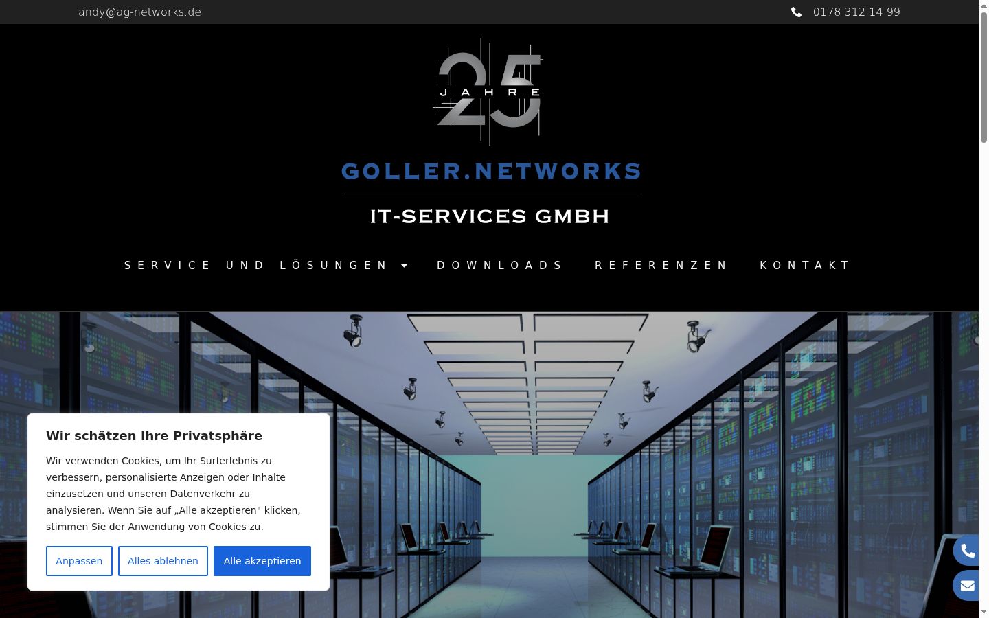 Screenshot of the consent banner shown before any interaction