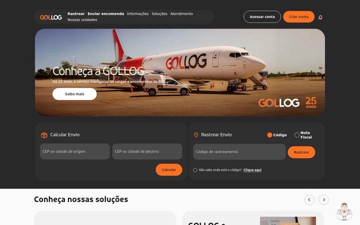 Screenshot of gollog.com.br
