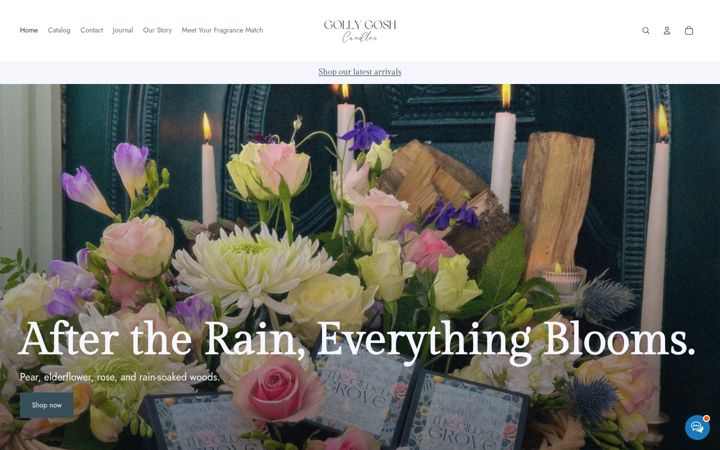 Screenshot of gollygoshcandles.com