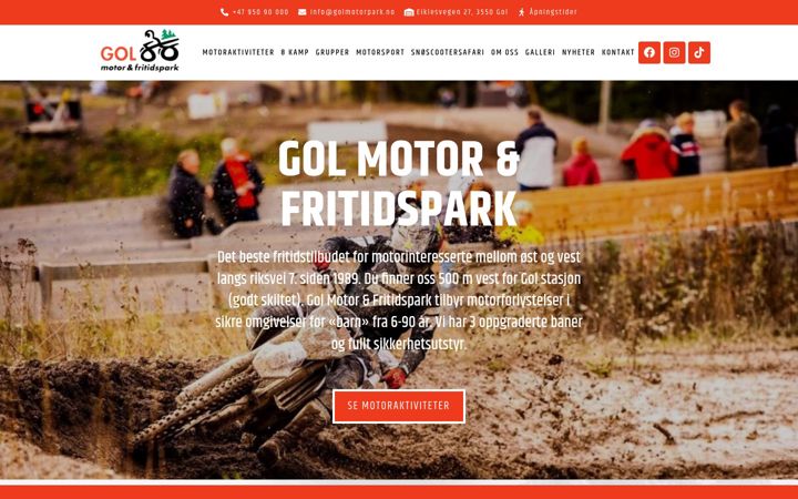 Screenshot of golmotorpark.no
