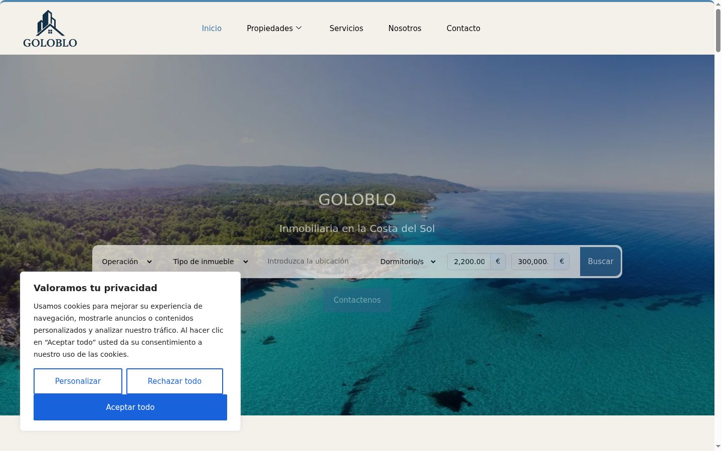 Screenshot del banner di consenso mostrato prima di qualsiasi interazione