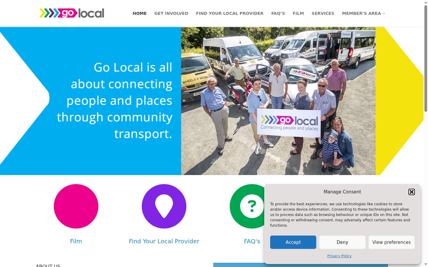 Screenshot of the consent banner shown before any interaction