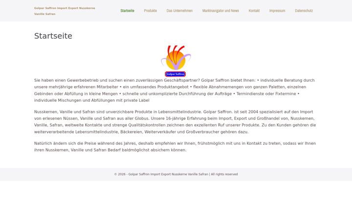 Screenshot of golparsaffron.com
