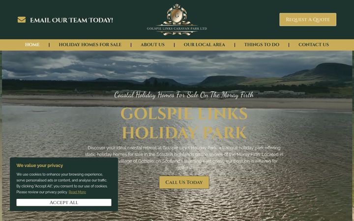 Screenshot of golspielinksholidaypark.co.uk