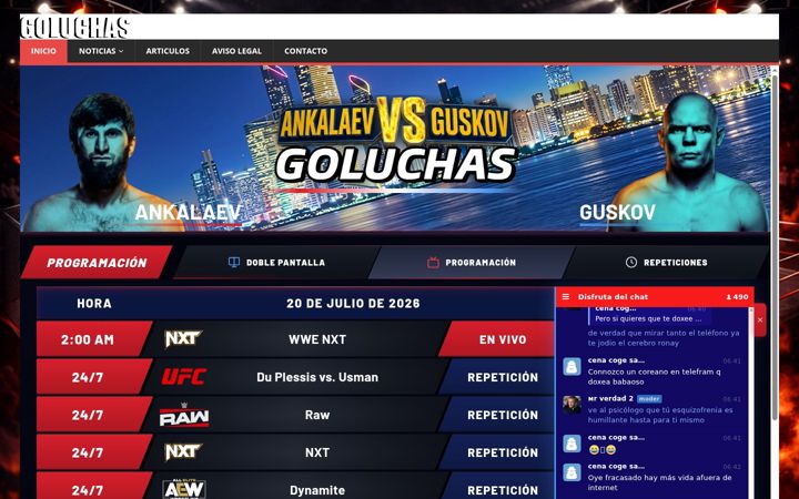 Screenshot of goluchas.com