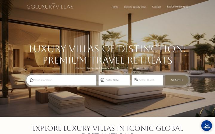 Screenshot of goluxuryvillas.com