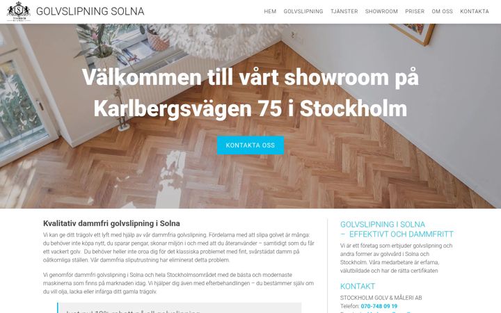 Screenshot of golvslipningsolna.se