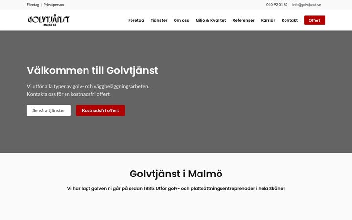 Screenshot of golvtjanst.se