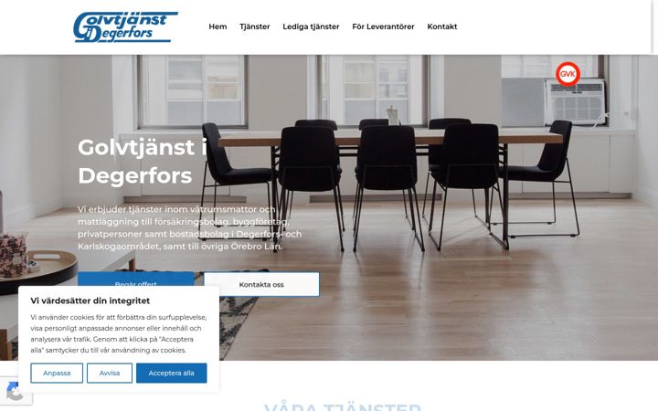 Screenshot of golvtjanstdfs.se