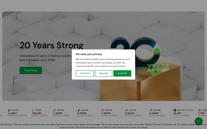 Screenshot of gomarkets.com