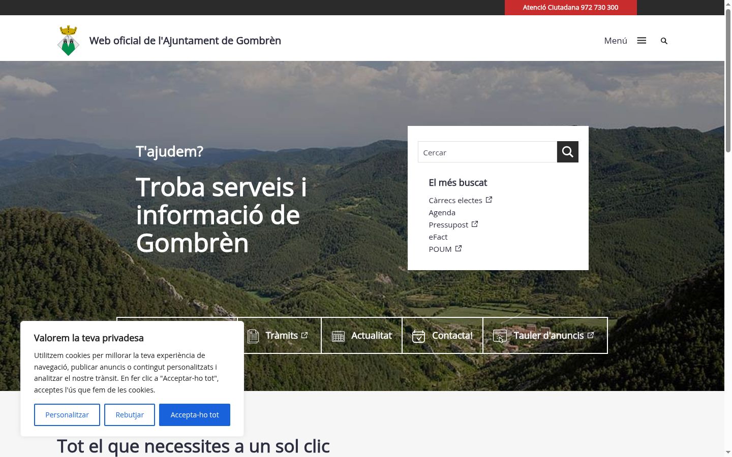Screenshot del banner di consenso mostrato prima di qualsiasi interazione