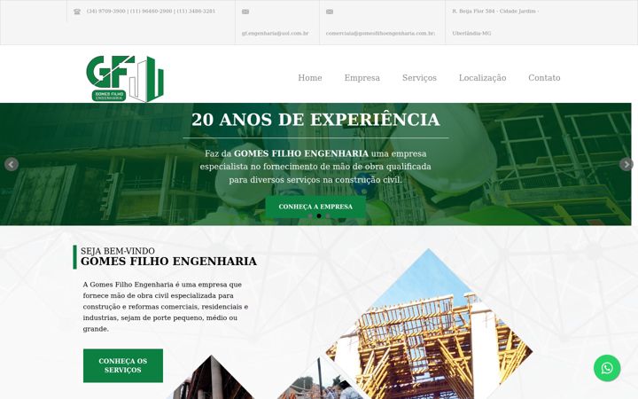 Screenshot of gomesfilhoengenharia.com.br