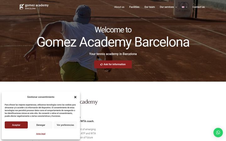 Screenshot of gomezacademybarcelona.com