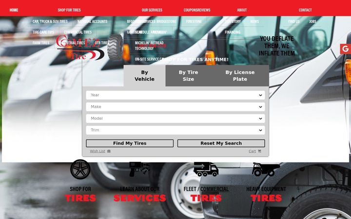 Screenshot of gomeztire.com