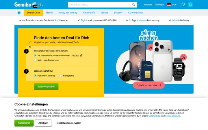 Screenshot of gomibo.de