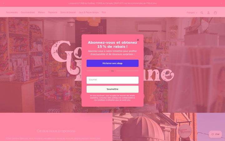 Screenshot of gommeballoune.ca