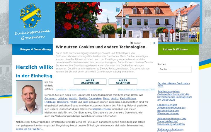 Screenshot of gommern.de